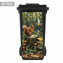 1 pieza Pegatina para Cubo de Basura, Calcomanía Decorativa de Pared Maravilla Floral, Adecuada para Cubo de Basura Creativo al Aire Libre, 2D Plana - A - Ver 3
