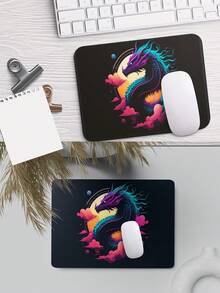 霓虹龍電競滑鼠墊，大尺寸加長桌墊，彩色幻想龍圖案，防滑橡膠底，縫製邊緣，適合電競玩家鍵盤墊，辦公室居家裝飾 - 查看 7