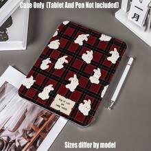 Plaid Rabbit Pattern Y-Fold High Transparency Acrylic Tablet Protective Case With Pen Slot. Y-Fold High Transparency Acrylic Protective Case. Tablet Protective Case Features: Y-Type Tri-Fold Stand Design, Smart Sleep/Wake, Full Coverage Protection, Air Cushion Shockproof Frame, Multi-Angle Stand, Built-In Pen Slot, Lightweight And Portable. - Multicolor - View 1