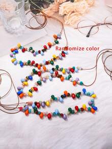 1pc Summer Fresh Ins Niche Luxury Dopamine Handmade Beaded Asymmetrical High-End Vacation Necklace - Dopamine Necklace - View 5