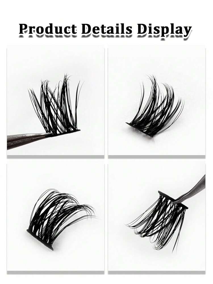 Sibeuna 120pcs D-Curl Fluffy Crossed False Eyelashes, Natural Look, 8-16mm, DIY Lashes, Soft & Fluffy, Lash Clusters, Individual Lashes - D - View 4
