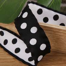 Ruffle Contrast Color Polka Dot Woven Ribbon DIY Bow Hair Accessory Shoe Flower Gift Floral Supplies Satin Ribbon Skirt Hem Ribbon - Multicolor - View 16
