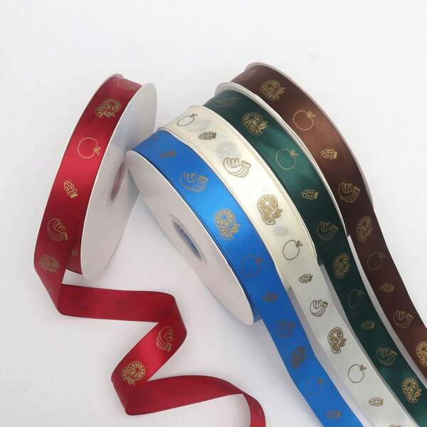 1pc Assorted Pattern Polyester Ribbon Roll, Holiday Gift Decor, Wedding, Party, DIY Crafting & Seasonal Use