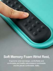 Large Ergonomic Wrist Rest Mouse Pad For Women, Memory Foam & Silicone Anti-Slip Wristband Mouse Mat - View 4
