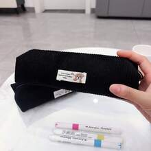 1pc Minimalist Solid Color Corduroy Pencil Case, Multiple Sizes Available, Multi-Purpose Stationery Pouch,For School Supplies,Back To School,Bag - Single Piece - View 27