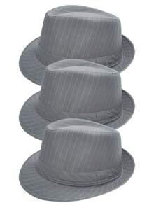 3Pcs D EXCEED 1920s Fedora Hat Cap Manhattan Hat For Men Daily Wear Birthday Cosplay Dance Performance Themed Run Christmas Event Music Festival - Multicolor - View 9