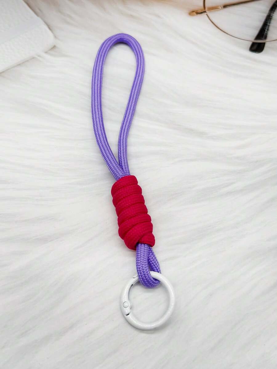Último 1 pieza Lanyard de teléfono con diseño de bloques de color y dopamina, llavero, bolsa para teléfono, correa para llaves - Llavero con cordón - Ver 1