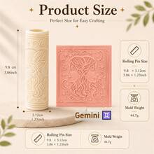 12 Zodiac Embossed Rolling Pin, Astrology Clay Texture Roller, Polymer Clay Stamp Tool, Ceramic Pottery Embossing Roller For DIY Craft Making - Multicolor - View 23