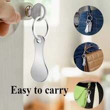 6pcs Anti-Loss Shopping Cart Tokens, Backpack Keychain Accessories, Novelty Portable Pendant Set - Silver 6-piece Set (3 Tokens+3 Keychains) - View 3