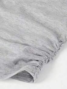 Atasan dan Celana Pendek Slim Fit Bermotif Kartun untuk Remaja Perempuan - Grey - View 5