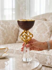Mini Novelty Incense Burner, Metal + Crystal, Luxury Bakhoor Incense Burner, Incense Holder, Heat-Resistant And Durable Incense Burner, Home Decor, Suitable For Majlis, Entryway, Living Room, Bedroom, Exquisite Gift For Friends And Family, Fragrance Corner - Fashionable - View 13