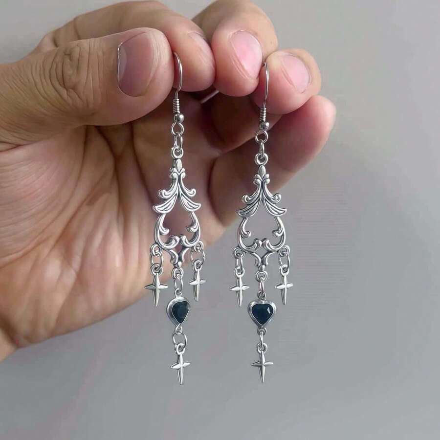 Pendientes de estrella en forma de corazón - AQ-967 - Ver 1