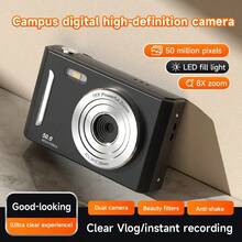CCD Retro Card Camera, Front And Rear Dual Lens High Definition Digital Camera, Student Campus Portable Camera, Party Travel Selfie Photography Video Camera, Portable Entry-Level Digital Mini Camera Toy, Built-In Battery: 700mAh - View 6