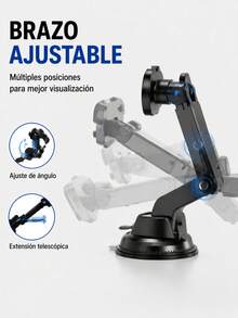 Car Phone Holder With Strong Suction Cup, Adjustable For Dashboard And Windshield, Stable Mount For GPS Navigation And Smartphones - Black - View 6