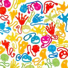 5/10/20pcs Halloween Stretchy Sticky Hands Toys, Slap Sticky Hands Bulk For Kids Gift, Pumpkin, Ghost, Spider, Skeleton, Party Favors Classroom Game Prizes, Random Color Style - Halloween - View 1
