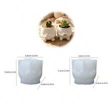 Molde de arcilla DIY de 2 estilos con forma de corazón para maceta ornamental, adecuado para hacer resina, yeso, velas, productos de aromaterapia, decoración del hogar, molde de silicona para mesa - Molde para maceta con forma de corazón - Ver 8