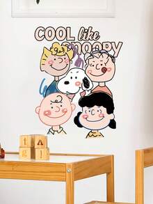 Snoopy 官方 Peanuts 卡通可移除自黏防水乙烯基貼紙，可愛綠色恐龍 Snoopy 圖案配紅色愛心裝飾，適合客廳與臥室的極簡居家裝飾 - 多款 - 查看 9