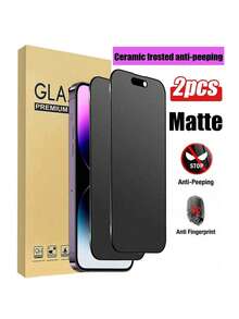 ZYONS 2pcs Matte Anti-Spy Screen Protector, Non-Glass Material, Soft Film, 9H Ceramic Matte Screen Protector, Compatible With Iphone 17 Pro Max/17 Air/16 Pro Max/16E/16 Plus/17/15 Pro Max/14/13/12/11/XR/X/XS/7/8 - Black - View 41