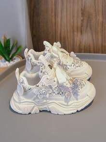 1 双时尚蝴蝶设计新款运动鞋，优质材料，舒适衬里，时尚百搭，轻便透气，婴儿运动鞋 - 米色 - 查看 11