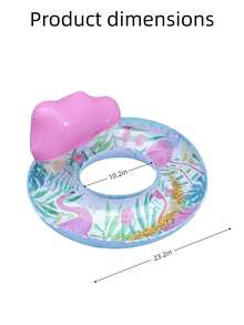 Flotador inflable con asiento con estampado de flamencos rosas, adecuado para niños de 3 años en adelante, juguete de agua para el verano - Multicolor - Ver 12