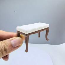 Bangku Kepala Ranjang Ukir Baru untuk Model Rumah, Bangku Panjang Realistis, Model Furnitur Miniatur, Ornamen Bangku Mini untuk Rumah Peri, Cocok untuk Dekorasi Rumah Mini Skala 1:12 (Bahan Plastik Keras) - Bangku samping tempat tidur - View 7