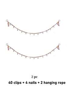 Organizador de almacenamiento colgante, cuerda de exhibición montada en la pared de la guardería, soporte decorativo para colección de peluches de bebé, estante colgante de varias capas - cordón para juguetes - Ver 9