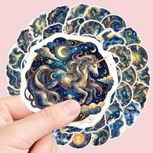 50pcs Mythological Universe Grotesque Ins Style Highly Attractive Planet & Floral Creative Waterproof Stickers For Journal, Phone Case, Notebook - A - View 2
