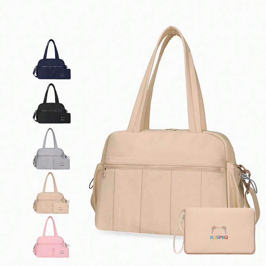 Large Capacity Simple Slanted Mother Bag, Equipped With A Small Handbag, Lightweight Mother Bag Set, Suitable For Outdoor Use