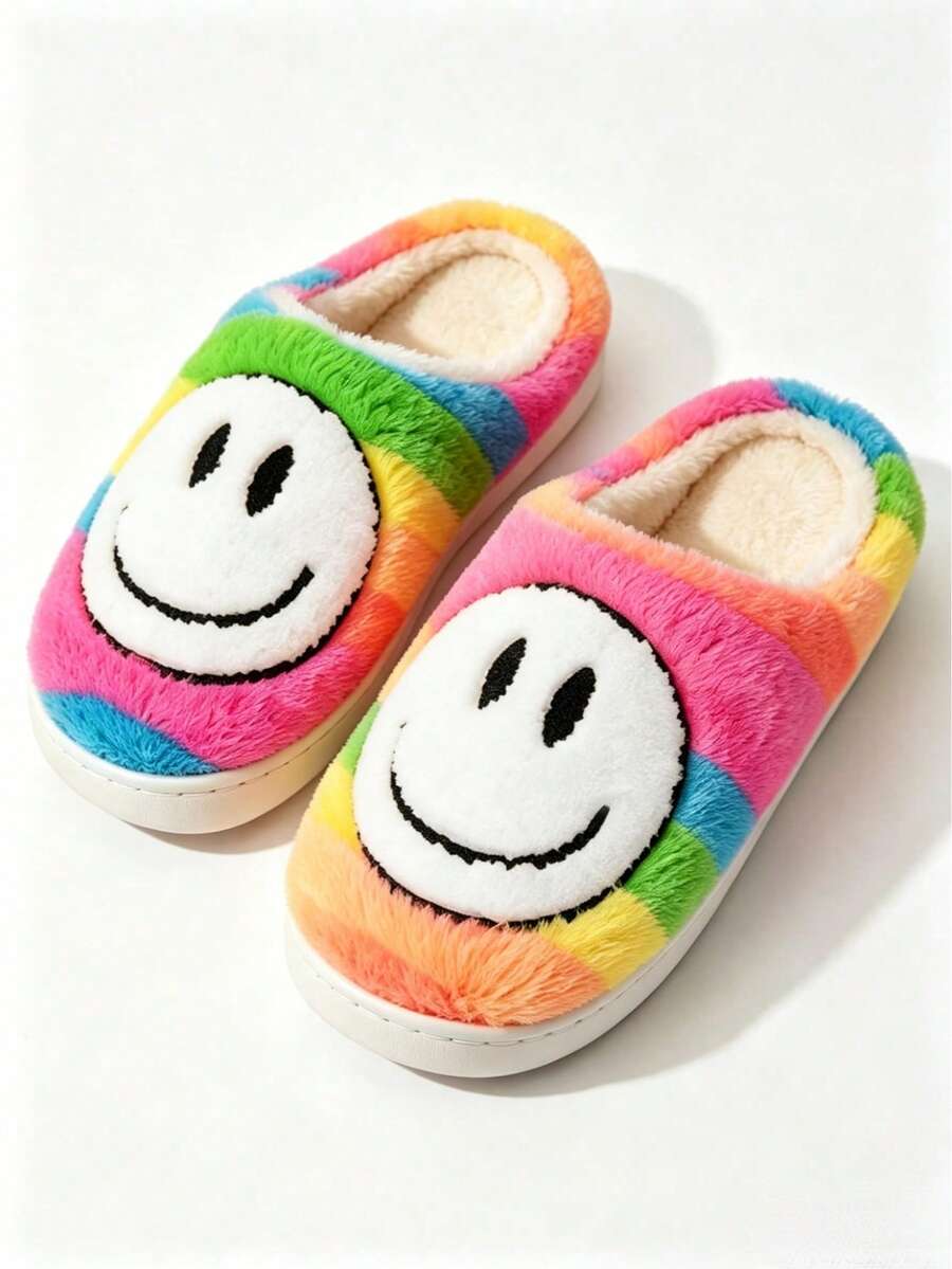 Children's Fuzzy Slippers, Autumn/Winter Home Indoor Thermal Slippers, Warm Thick Sole Plush Slippers - Multicolor - View 1