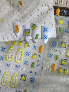 1 Bohemian Style Nail Art Stickers, Lemon, Fish Phone Case DIY Stickers, Fruit Painting Nail Art Stickers - Multicolor - View 3