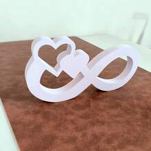 1pc Modern Minimalist White Infinity Symbol & Heart Decorative Accessory, Foam Board Desktop Decor, Suitable For Home Decor, Holiday Decor, Warm Wedding Theme Decor - A - View 2