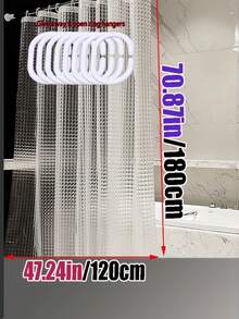 3D立体猫眼浴帘，透明美观，保护隐私，现代设计，适用于民宿、酒店浴室 - 無色 - 查看 9
