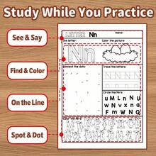 ABC Alphabet Practice Workbook - Uppercase And Lowercase Letter Tracing With Step-By-Step Stroke Guidance, Pinyin Pronunciation Practice And Picture Word Activities, Clear Writing Lines For Daily Training, Develop Writing And Literacy Skills - Alphabet Workbook - View 7