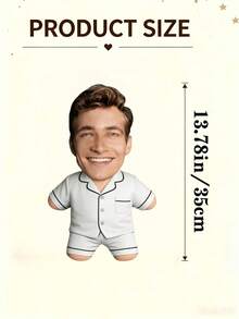 Customized Pajama Style Face Pillow, Personalized Photo Human-Shaped Cushion, Unique Personalized Commemorative Gift, Exclusive Customized Gift For Couples, Surprise Gift For Boyfriend, Husband, Family; Suitable For Birthday, Valentine's Day, Anniversary, Christmas, Halloween, Thanksgiving Gifting Occasions - Upload Picture Customization - View 7