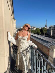 Strappy Dress With French Slit For Summer Vacation 2026 - 綠色 - 查看 2