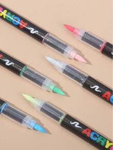 12/24/36/48-Color Acrylic Markers, Soft-Tipped Acrylic Pens, Fast-Drying Waterproof Acrylic Markers, Suitable For Canvas, Rock Painting, Wood, Stone, Glass, Ceramic, Textile Painting, And DIY Crafts, Making Them Ideal For Back-To-School Gifts, Suppli - Multicolor - View 4