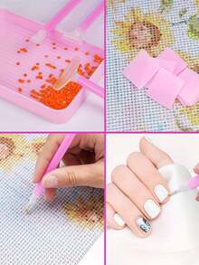 Glitter 60/30 Bottles DIY Diamond Painting Tool Storage Bag, Multi-Functional Packaging Diamond Pen Accessories Storage Tote Bag, Pill/Bead Packaging Multi-Functional Storage Bag - A - View 2