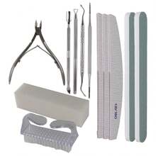 12pcs Nail Care Set, Nail File 100/180, Nail Buffer Block, Cuticle Nipper, Cuticle Trimmer, Cuticle Pusher, Nail Tools, Nail Kit, Pedicure And Manicure Tools, Nail Prep Set, Women Manicure Kit - Multicolor - View 9