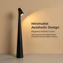1 pieza/2 piezas Lámpara de escritorio alta con carga inalámbrica LED, control táctil con 3 niveles de intensidad, luz nocturna portátil de metal mate, adecuada para dormitorio y estudio - Multicolor - Ver 7