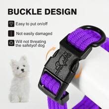 Adjustable Nylon Dog Collar For Small Dogs, Pet Neck Collar, Dog Leash Collar - Purple - View 5