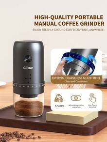 CLITON Portable Espresso Machine, Beige, Black, Green Options; Single Unit Or Gift Set With 1800mAh Grinder And 500mAh Milk Frother, Rechargeable Coffee Set, Suitable For Travel, Camping, Office And Kitchen, Perfect Holiday Gift, Easily Brew Lattes And Cappuccinos - Multicolor - View 7