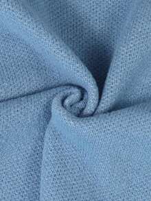 Sweater Rajut Lengan Panjang Leher Bulat Motif Bunga Manis untuk Anak Perempuan, Cocok untuk Musim Gugur dan Musim Dingin, Kasual, Hangat. - Biru - View 9