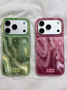 1個 Ins 星空 IMD 全包覆防震 TPU 手機殼，適用於 Apple 11 Pro Max/12 Pro Max/13 Pro Max/14 Pro Max/15 Pro Max/16 Pro Max/17 Pro Max - 玫紅色 - 查看 3