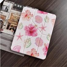 1件 水彩木槿花與貝殼平板保護殼，附筆槽，相容於 iPad 10.9/10.2/Air 5th Gen/Pro11/10th/9.7/Air 2/(7th Gen)/(8th Gen)/Air 4/5/Pro 11/10th Generation 10.9-Inch 2022 智能保護殼/Air 13(M3 2025)/Air 11(M3 2025)/Air 11(M3 2025)/11(A16 2025)/相容於 Galaxy Tab S10+/S9/A9，相容於 5/5PR/6/6PRO/7/7PRO - 彩色 - 查看 6