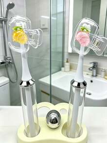 Soporte para cepillo de dientes con forma de limón - Diseño lindo para almacenamiento en viajes y hogar con tapa transparente, diseño compacto y portátil fácil de transportar, protege el cabezal del cepillo de dientes, función de doble drenaje y ventilación, adecuado para uso en el hogar, dormitorio y viajes | Soporte de almacenamiento lindo para cabezal de cepillo de dientes, adecuado para almacenamiento en el baño, adecuado para uso en el hogar y dormitorio - Multicolor - Ver 1