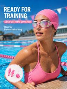 Anti-Fog Swim Goggles 4-Piece Set, Adjustable Strap For Adults, Essential Beach Accessory - Multicolor - View 9