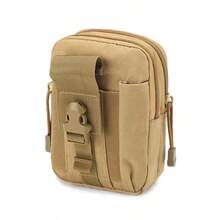 1pc Tactical Multi-Function Waist Bag, Outdoor Camouflage Phone Storage Pouch, Men's Portable Tool Bag, Wear-Resistant Large Capacity Phone Bag, Suitable For Hiking, Camping, Fishing, Cycling, Hunting, Work, Can Be Attached To Belt Or Backpack, Multi-Compartment Design, Quick-Release Buckle, Pen Slot, Zipper Main Compartment, Nylon Material, Portable Equipment Bag, Camouflage Tactical Style Waist Bag - Multicolor - View 9