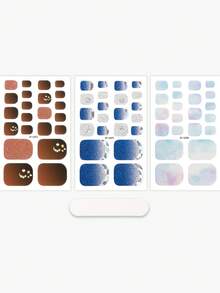 Beauty Sticker 3件組閃粉水鑽腳趾甲貼片，夢幻鏡面夏季腳趾甲貼紙，易於貼附，適合女性度假旅行與舞會DIY美甲 - 彩色 - 查看 3