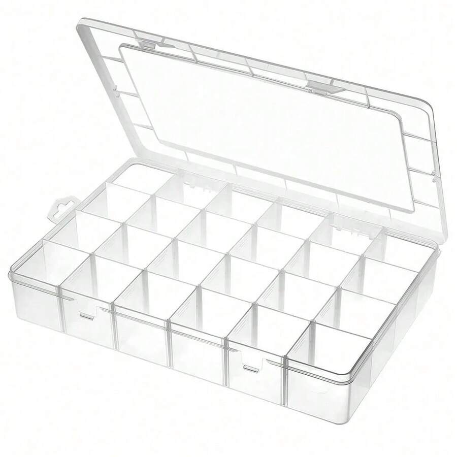 24 Grids Plastic Organizer Box Craft Organizer Storage With Adjustable Dividers Bead Box Fishing Tackles Box Jewelry Box - 24 Grids - View 1