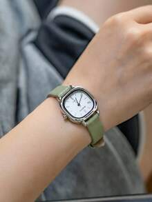 1件女款極簡時尚休閒百搭石英手錶，適合日常配戴 - 漸變綠 - 查看 5
